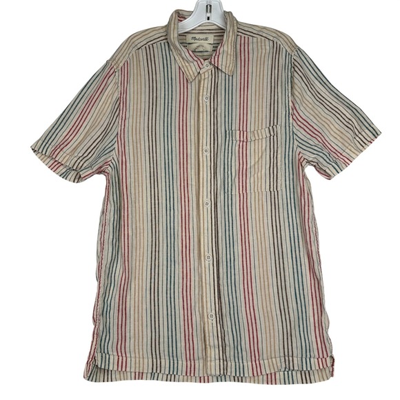 Madewell Tops - Madewell Easy Fit Striped Shirt Short Sleeve Button Up Women's size XS